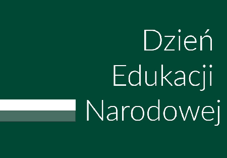 Dzień Edukacji Narodowej na ciemno zielonym tle